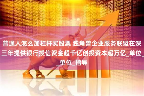普通人怎么加杠杆买股票 独角兽企业服务联盟在深成立 三年提供银行授信资金超千亿创投资本超万亿_单位_指导